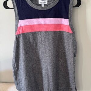 Evereve Porter Stripe Tank - Grey (Size M) | NWT